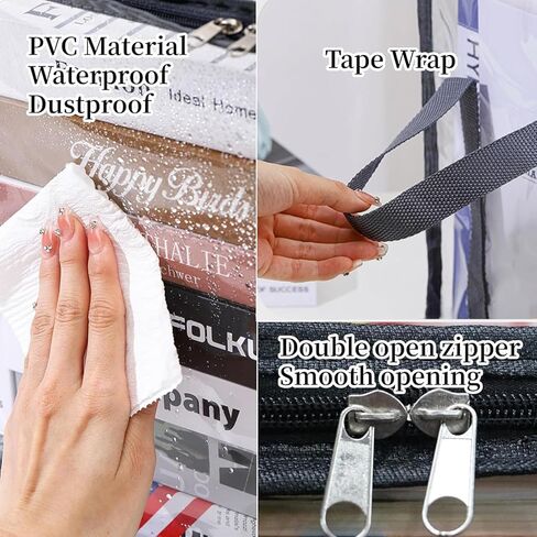 2 pcs Transparent PVC Book Storage Box, Foldable with Handle, Large Capacity Student or Office Book Organizer in Saudi Arabia