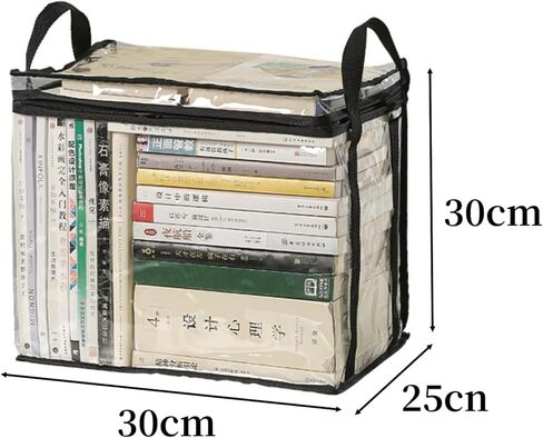 2 pcs Transparent PVC Book Storage Box, Foldable with Handle, Large Capacity Student or Office Book Organizer in Saudi Arabia