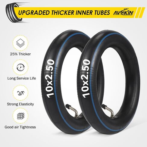 Heavy Duty 10x2.50 Thicker 40% Inner Tube with CR202 Bent Valve Stem,10 inch Butyl Inner Tube for Smart Self Balancing Electric Scooter 2 Pack in Kuwait