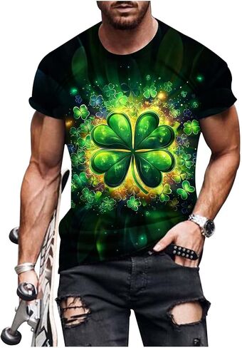 تي شيرت رجالي St Patricks Day 2026 مضحك الجدة البرسيم مطبوعة تي شيرتات قصيرة الأكمام الأيرلندية شامروك عطلة تي شيرت in Saudi Arabia
