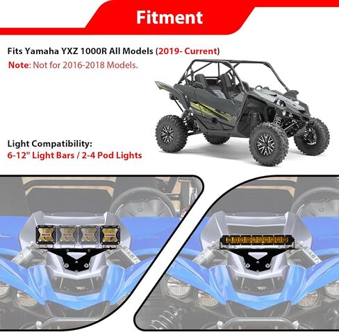 WeiSen UTV Hood Light Mount Bracket, Shock Tower Pod Light Mount Compatible with Yamaha YXZ All Models 2019-2025 in Saudi Arabia