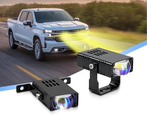GSRECY Front Grille Pods LED Lights for Truck Motorcycle, White/Amber 32W Super Bright Driving Spot Lights Hi/Lo Beam Fog Light Auxiliary Lamp for Offroad SUV ATV Motorbike UTV Boat Tractor, 2 Pack in Saudi Arabia