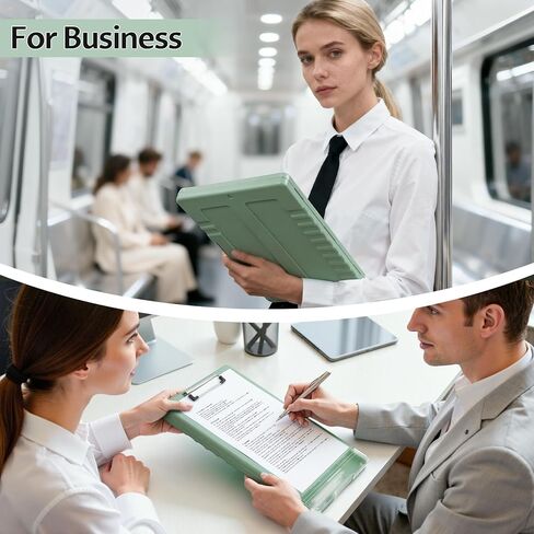 حافظة HappyHapi مع مساحة تخزين، لوحة مشبك للممرضات مقاس 8.5 × 11 مع حامل أقلام وصندوق تنظيم، ألواح تخزين بلاستيكية قابلة للفتح الجانبي للمعلمين والمكتب والأطفال باللون الأخضر المريمية in Kuwait