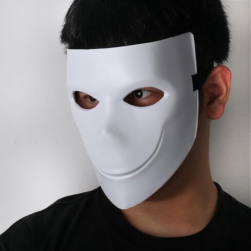 Bloody White Smiling Full Face Mask for Halloween, Scary PVC Horror Costume Painters Mask for Adults, Cosplay Party Prop in Saudi Arabia