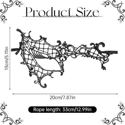 Masquerade Masks for Women Black Lace Mask Masquerade Ball Mask for Party Costume Cosplay Carnival Mardi Gras Halloween in Saudi Arabia