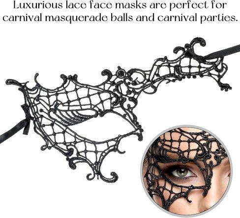 Masquerade Masks for Women Black Lace Mask Masquerade Ball Mask for Party Costume Cosplay Carnival Mardi Gras Halloween in Saudi Arabia