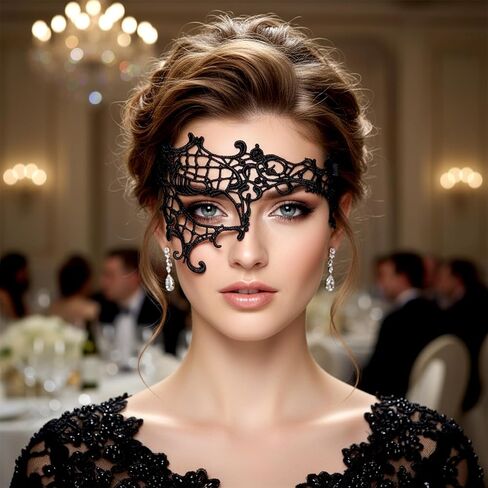 Masquerade Masks for Women Black Lace Mask Masquerade Ball Mask for Party Costume Cosplay Carnival Mardi Gras Halloween in Saudi Arabia