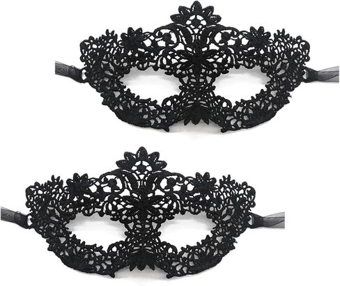 TFTSR Masquerade Masks for Women Couples & Men - Lace Adults Party Costume Venetian Dress & Mardi Gras Mask in Gold & Black in Saudi Arabia