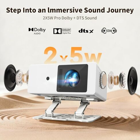 [Licensed & Auto Focus] 4K Projector with WiFi 6 and Bluetooth, Licensed Outdoor Projector, 1800 ANSI Lumens Auto Focus Dolby Audio Portable Smart Projector with HDR10+ in Saudi Arabia