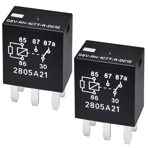 مرحل G8V-RH-1C7T-R-DC12 (مجموعة من 2) 12VDC 20A 5 دبابيس مرحل سيارات عالي الأداء، نظام كهربائي بديل للسيارات مرحل مضخة الوقود - متوافق مع مركبات جنرال موتورز in Saudi Arabia