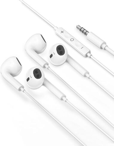 سماعات رأس USB C لهاتف iPhone 17، قطعتان من سماعات الأذن USB من النوع C HiFi لتقليل الضوضاء مع ميكروفون والتحكم في مستوى الصوت لهاتف iPhone 17 16 15، iPad Pro، Galaxy S23/S22/S21/Ultra Note 20، Pixel 7 - أبيض in Kuwait