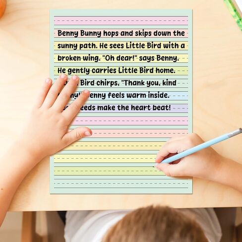 90 Sheets Ruled Writing Paper 8.5x11In Multi-Color Handwriting Paper Double-Sided Skip-A-Line Ruled Writing Practice Paper with 0.5" for Educational Kindergarten Primary Kid Toddler Child in Saudi Arabia