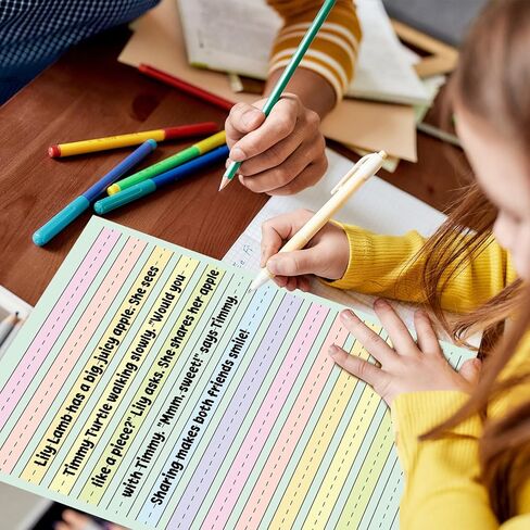 90 Sheets Ruled Writing Paper 8.5x11In Multi-Color Handwriting Paper Double-Sided Skip-A-Line Ruled Writing Practice Paper with 0.5" for Educational Kindergarten Primary Kid Toddler Child in Saudi Arabia
