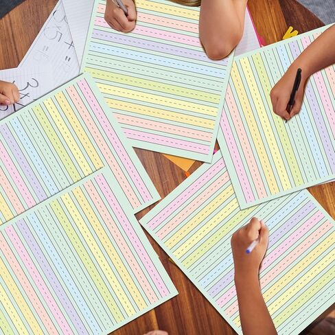 90 Sheets Ruled Writing Paper 8.5x11In Multi-Color Handwriting Paper Double-Sided Skip-A-Line Ruled Writing Practice Paper with 0.5" for Educational Kindergarten Primary Kid Toddler Child in Saudi Arabia