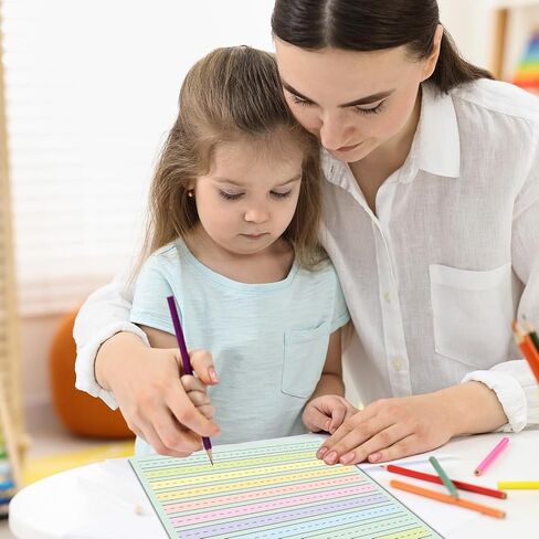 90 Sheets Ruled Writing Paper 8.5x11In Multi-Color Handwriting Paper Double-Sided Skip-A-Line Ruled Writing Practice Paper with 0.5" for Educational Kindergarten Primary Kid Toddler Child in Saudi Arabia