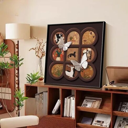 Qiczom Square Nine-Square Desktop Painting Decoration Painting TV Cabinet Decoration Living Room Sofa Background Wall Hanging Drawing,Type c,34.4‘ in Saudi Arabia