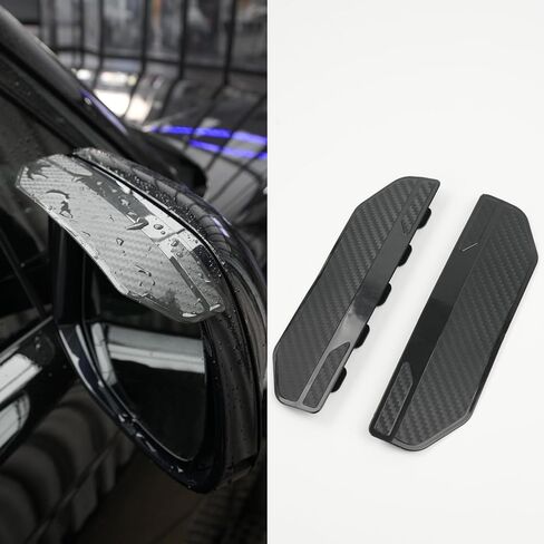 2PCS Universal Snap-On Side Mirror Rain Guards | Car Mirror Rain Visor Eyebrow Cover, Carbon Fiber Waterproof Protector for SUV, Truck, RV, Vehicle Accessories​​ in Saudi Arabia