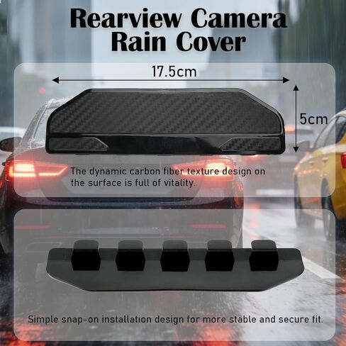 2PCS Universal Snap-On Side Mirror Rain Guards | Car Mirror Rain Visor Eyebrow Cover, Carbon Fiber Waterproof Protector for SUV, Truck, RV, Vehicle Accessories​​ in Saudi Arabia