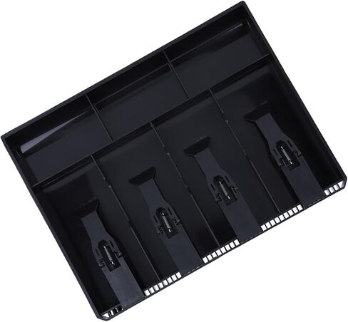 Cash Drawer Register Insert Tray Replacement 4 Bills 3 Coins Money Storage Box Cash Tray Organizer Used for Store Bank Supermarket Home (Black) in Saudi Arabia