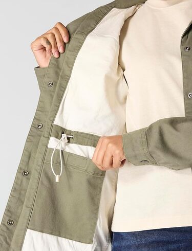 معطف قماشي نسائي من سلسلة ألياف TENCEL من Carhartt، مقاس مريح، زيتوني مغبر، مقاس صغير in Kuwait