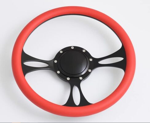 Flashpower 14'' Billet Half Wrap 9 Bolts Steering Wheel with 2'' Dish and Horn Button(White) in Saudi Arabia