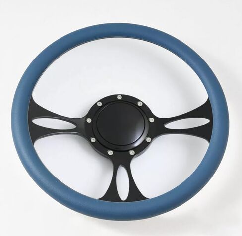 Flashpower 14'' Billet Half Wrap 9 Bolts Steering Wheel with 2'' Dish and Horn Button(White) in Saudi Arabia