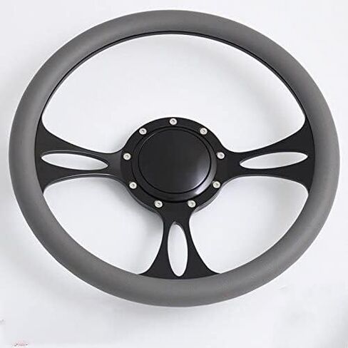 Flashpower 14'' Billet Half Wrap 9 Bolts Steering Wheel with 2'' Dish and Horn Button(White) in Saudi Arabia