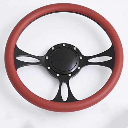 Flashpower 14'' Billet Half Wrap 9 Bolts Steering Wheel with 2'' Dish and Horn Button(White) in Saudi Arabia