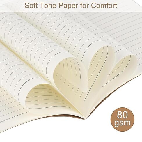 A5 Kraft Notebooks Bulk, Lined Paper Journaling Notebooks, Notebooks for Work, Journal notebooks for kids, Composition Notebooks for School， 60 Pages ，8.3x5.5 Inches (4 Pack) in Saudi Arabia