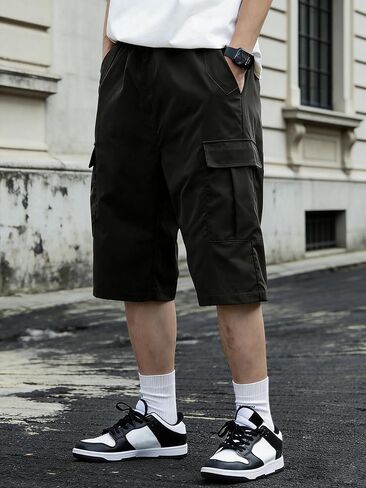 1 Piece Boys' & Teen Boys' Solid Color Casual Summer Versatile Loose 7/8 Cargo Pants in Saudi Arabia