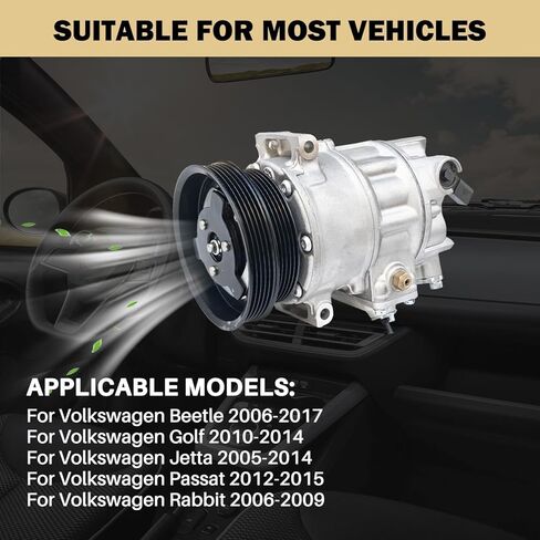 ضاغط مكيف الهواء يناسب جيتا 2.5L 2005-2014، ضاغط تكييف الهواء لفولكس واجن بيتل 2.5L 2006-2017، لأودي TT RS Quattro CO 4574JC 197567 98567 97567 2008688 in Kuwait