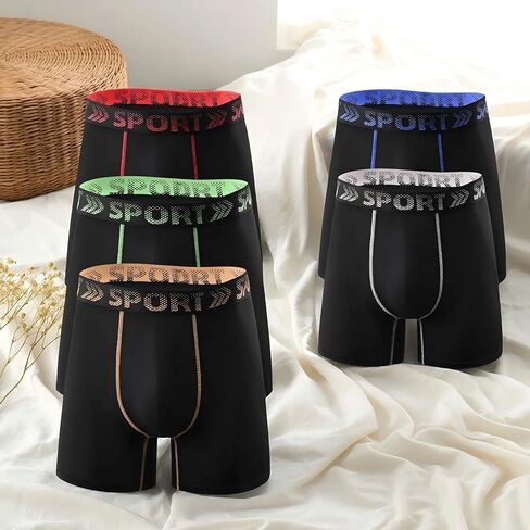 5 Pack Men Boxer Briefs Underwear, Mid Rise Four Corner Shorts Soft Stretch Fit Elastic Waistband Daily Wear Underpants in Saudi Arabia