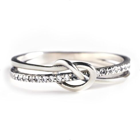 STORYJEWELLERY خواتم الأم والابنة، هدايا للأم والبنات، خاتم عقدة من الفضة الإسترلينية عيار 925 للأم، هدايا عيد الميلاد، مجوهرات مطابقة للأم والابنة in Kuwait