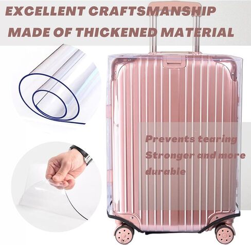 3 Pcs Luggage Protector Suitcase Cover, 20" 24" 28" Plastic Covers, TSA Approved Transparent Waterproof Suitcase Sleeve in Saudi Arabia
