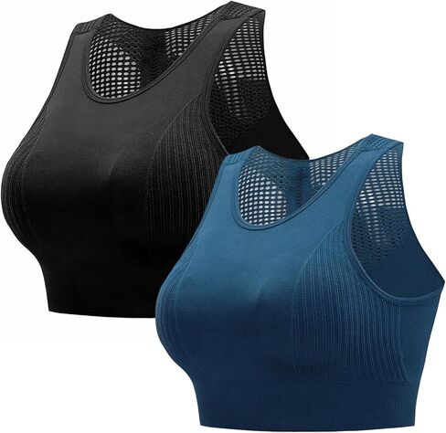 Sports Bras Pack for Women-Padded Support Bra Shockproof Running Yoga Fitness Bra Breathable Quick Drying Vest Style in Saudi Arabia