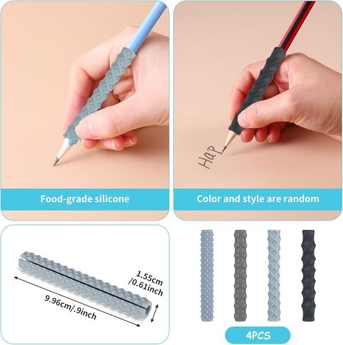 مجموعة مقابض أقلام حسية للأطفال والكبار، أدوات تعليمية من السيليكون لمرض التوحد واضطراب فرط الحركة ونقص الانتباه في الكتابة اليدوية والرسم والتلوين، استخدام مريح لليد اليمنى أو اليسرى (8 قطع) in Kuwait