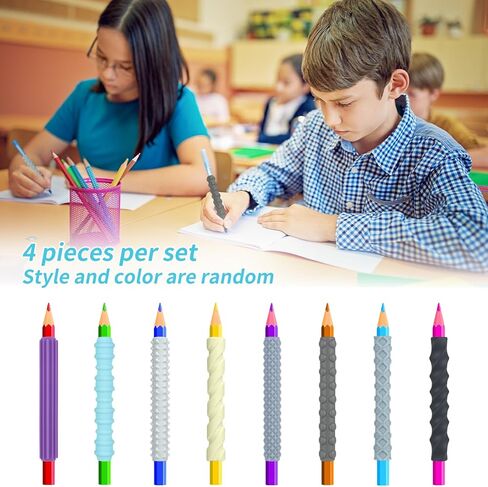 مجموعة مقابض أقلام حسية للأطفال والكبار، أدوات تعليمية من السيليكون لمرض التوحد واضطراب فرط الحركة ونقص الانتباه في الكتابة اليدوية والرسم والتلوين، استخدام مريح لليد اليمنى أو اليسرى (8 قطع) in Kuwait