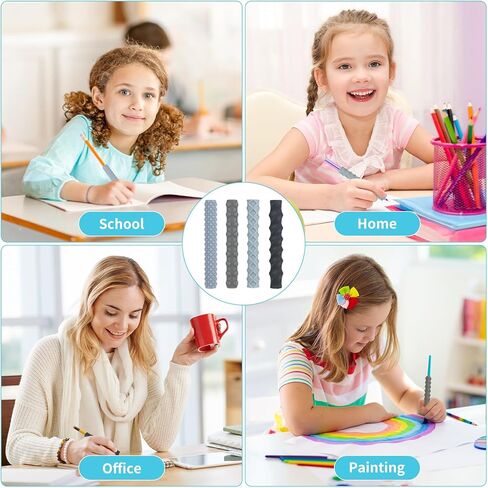مجموعة مقابض أقلام حسية للأطفال والكبار، أدوات تعليمية من السيليكون لمرض التوحد واضطراب فرط الحركة ونقص الانتباه في الكتابة اليدوية والرسم والتلوين، استخدام مريح لليد اليمنى أو اليسرى (8 قطع) in Kuwait