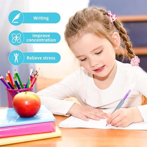 مجموعة مقابض أقلام حسية للأطفال والكبار، أدوات تعليمية من السيليكون لمرض التوحد واضطراب فرط الحركة ونقص الانتباه في الكتابة اليدوية والرسم والتلوين، استخدام مريح لليد اليمنى أو اليسرى (8 قطع) in Kuwait