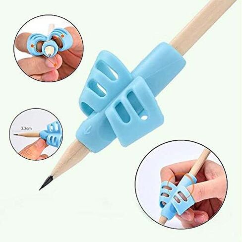 4PCS Children Writing Pencil Pan Holder Pencil Gripper Holder Posture Correction Kids Learning Practise Silicone Pen Aid Grip Posture Correction Device for Students in Saudi Arabia