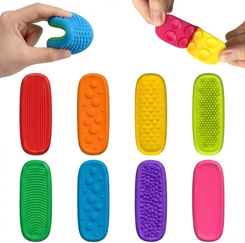 Sensory Fidget Toys 8 Pack for Kids, Elastic Silicone Anxiety Stones for Autism & ADHD, Calming Tools for Classroom & Therapy - Stress Relief for Children & Adults in Saudi Arabia
