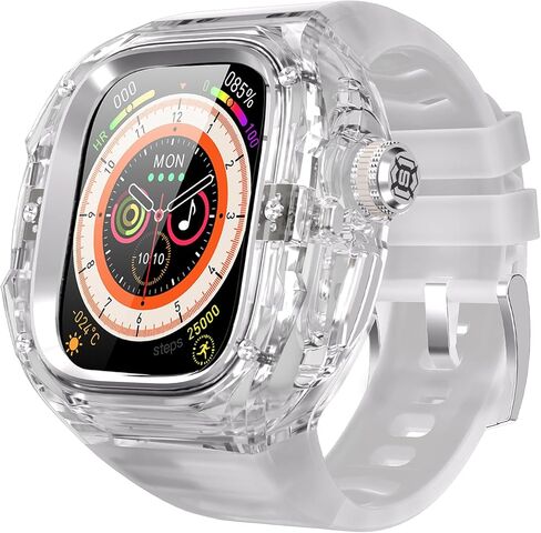 for Apple Watch Ultra 3/2/1 49mm Case, Rugged Case with Band for Apple Watch 49mm One-Click Open Design and Military Grade Shockproof Bumper Cover for Men and Women (White and Rose Gold) in Kuwait