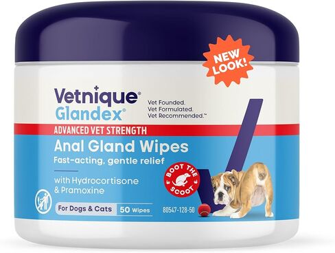Vetnique Labs Glandex Medicated Dog Gland Spray - تركيبة لتخفيف الألم ومضادة للحكة لتهدئة الغدد الشرجية الملتهبة في الكلاب والقطط - تركيبة سريرية سريعة المفعول - تمهيد السكوت (4 أونصة) in Kuwait