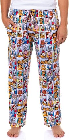 Garfield Pajamas Men's Character Comic Squares Adult Lounge Sleep PJ Pants in Saudi Arabia