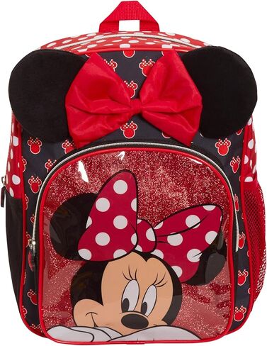 Disney Minnie Mouse Girls Backpack for Kids Luxury School Bag Nursery Rucksack Lunch Book Bag, Black/Red, One Size in Saudi Arabia
