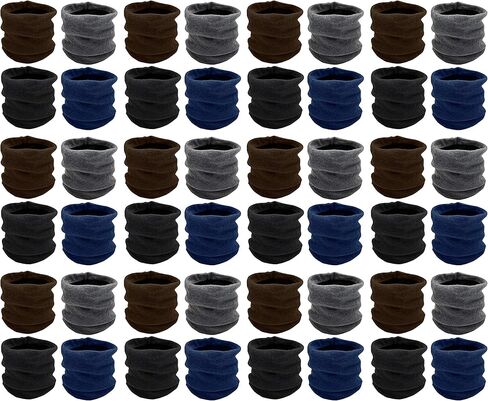 48 Pack Winter Thermal Neck Warmer Gaiter Bulk Fleece Lined Interior Warm Scarf Wrap, Unisex in Saudi Arabia