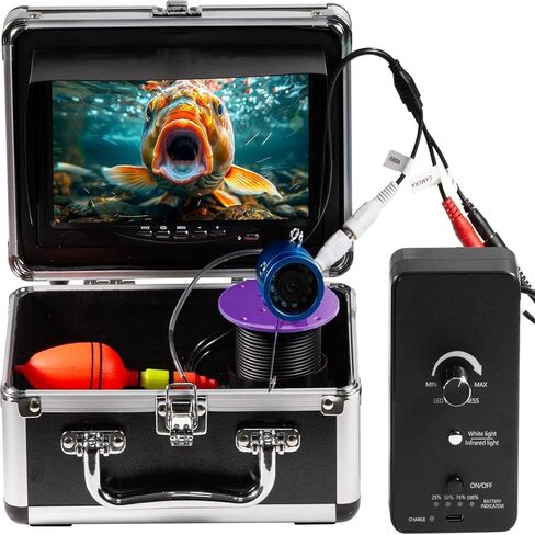 كاميرا 1200TVL HD لصيد الأسماك تحت الماء مع شاشة 7 بوصات، وكابل 49 قدمًا / 15 مترًا، ومكتشف أسماك 10000 مللي أمبير في الساعة مع 24 قطعة من أضواء LED، و12 قطعة رؤية ليلية بالأشعة تحت الحمراء، و12 قطعة من الأضواء البيضاء، وحافظة من الألومنيوم للبحيرة، وقارب in Kuwait