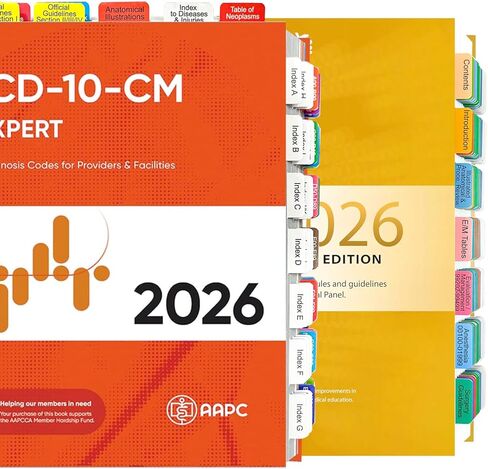 علامات تبويب فهرس جديدة مطورة لإصدار CPT 2026 وICD-10-CM 2026 AAPC، وعلامات تبويب الكتب الكاملة، وعلامات تبويب الكتب المرمزة بالألوان والمغلفة مع علامات الصفحة، ودليل المحاذاة والإشارة المرجعية (الكتاب غير مضمن) in Kuwait