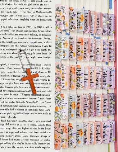 علامات تبويب الكتاب المقدس الزهرية من VANRA Bloom للنساء، دراسة الكتاب المقدس 75 قطعة قابلة للتقشير والعصا، طباعة كبيرة مغلفة بمؤشر الكتاب المقدس، علامات تبويب الكتاب المقدس الزهرية، لوازم مذكرات الكتاب المقدس، ملحقات ملخصات الكتب (زهرة 1) in Saudi Arabia