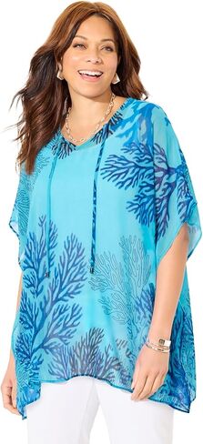 Women's Plus Size Georgette Peasant Poncho in Saudi Arabia